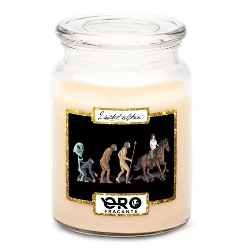 Svíčka Evoluce jezdectví (Vůně svíčky: Vanilka)