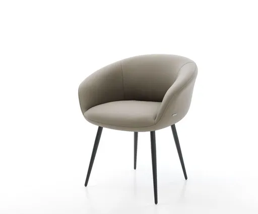 Jídelní židle Vinka-Flex podnož zúžená kovová černá pravá kůže