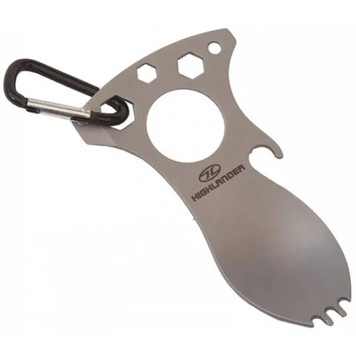 HIGHLANDER FOON 5V1 Multifunkční lžíce, stříbrná, velikost