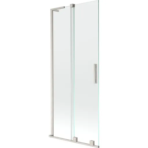 MEXEN/S Velar L dvoukřídlá posuvná vanová zástěna 85 x 150, transparent, nikl kartáčovaný 896-085-003-01-97