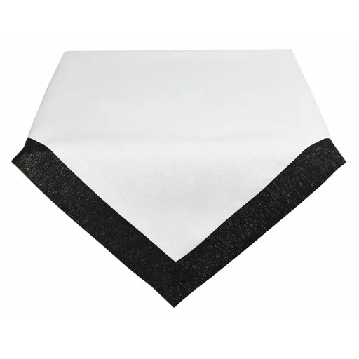 Ubrus, Třpytivý ubrus s lemem, bíločerný 35 x 50 cm