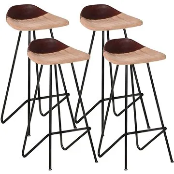 Barové stoličky 4 ks hnědé pravá kůže, 320646 (320646)