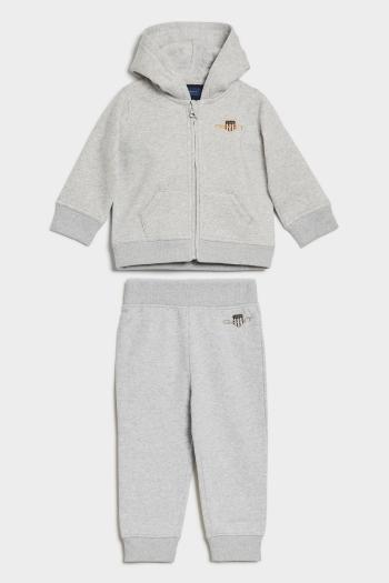 MIKINA GANT HOODIE WITH PANTS LIGHT GREY MELANGE