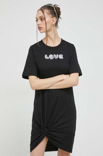 Bavlněné šaty Love Moschino černá barva, mini