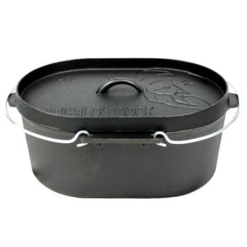 Litinový oválný hrnec Dutch oven Valhal Outdoor 9l