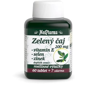 MedPharma Zelený čaj 200 mg + Vit. E + Se + Zn - 67 tbl. (8594045470505)