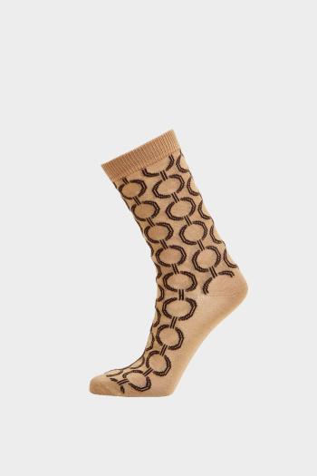 PONOŽKY GANT GEOMETRIC SOCKS DARK KHAKI