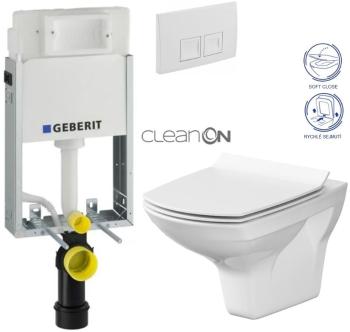 Geberit KOMBIFIX Basic tlačítko DELTA 50 Bílé WC CERSANIT CARINA + SEDÁTKO 110.100.00.1 50BI CA3