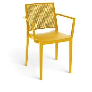 ROJAPLAST Židle zahradní GRID ARMCHAIR, hořčicově žlutá (5604916050613)