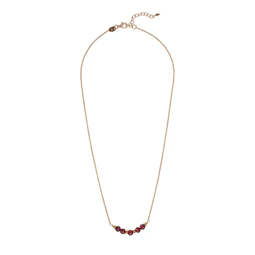Alisia Pozlacený náhrdelník s korálky z granátu AL4896-Oro-Granato