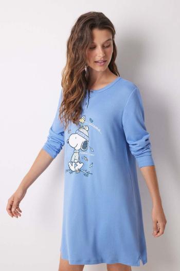 Noční košilka women'secret Snoopy dámská, modrá barva, 4448044