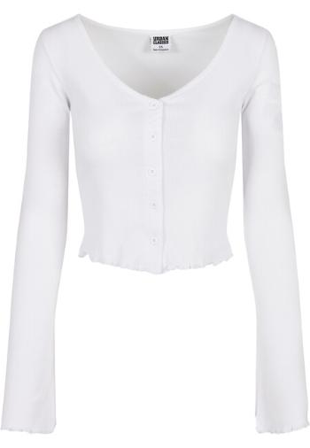 Urban Classics Ladies Cropped Rib Cardigan white - XXL