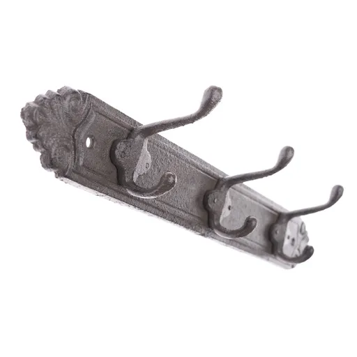 Litinový věšák Enfeite hnědá, 43 x 7 cm