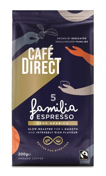 Cafédirect Familia Espresso SCA 82 mletá káva 200 g