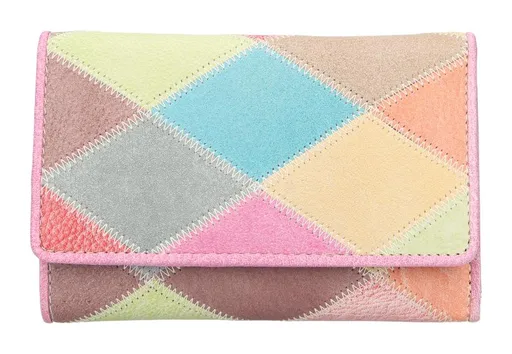 Dámská kožená peněženka Lagen LG-11RK Light Fuchsia/Multi