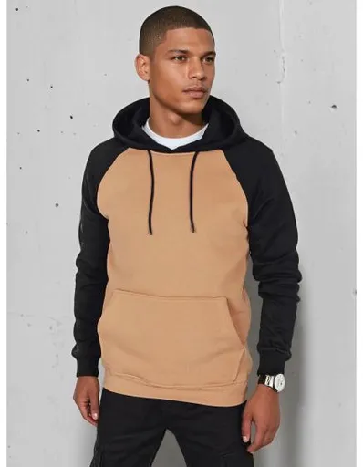 Pánská mikina basic s kapucí, kamelová