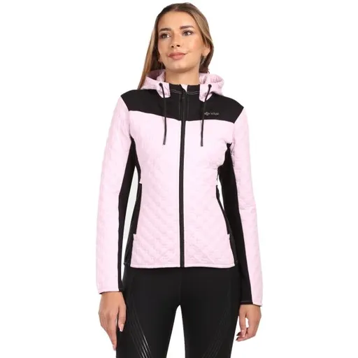KILPI NEVIA Dámská fleecová mikina s kapucí, růžová, velikost