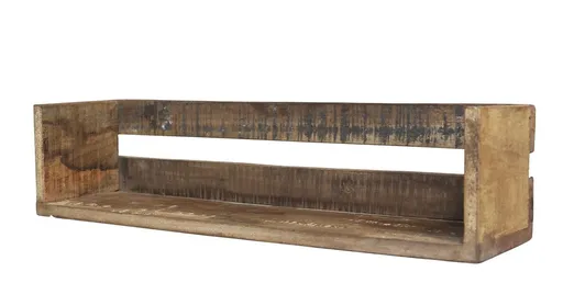 Hnědá antik dřevěná nástěnná polička Grimaud - 60*15*14 cm 41073800