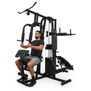 KLARFIT Ultimate Gym 9000, multifunkční posilovací stanice, 7 stanovišť, do 150 kg, QR ocel, černá