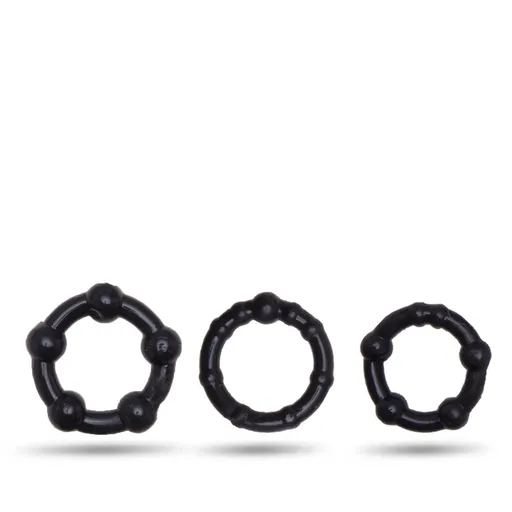 Man Dreams Sada Erekčních kroužků  - Omega 3ks black