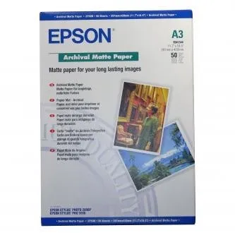 Epson Archival Matte Paper S041344 C13S041344, 29,7x42cm, A3, 50ks, inkoustový, bílý, foto papír