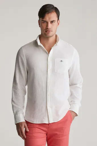 KOŠILE GANT REG COTTON LINEN SHIRT WHITE