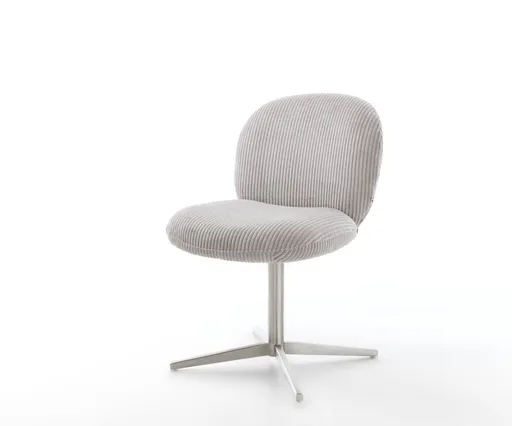 Jídelní židle Nube-Flex manšestr stříbrnošedá podnož nerezová