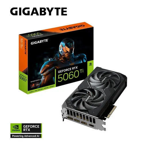 GIGABYTE VGA NVIDIA GeForce RTX 5060 Ti WINDFORCE OC 8G, 8G GDDR7, 3xDP, 1xHDMI
