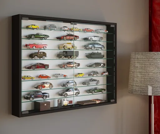 VCM Nástěnná vitrína Mandosa XXL, černá