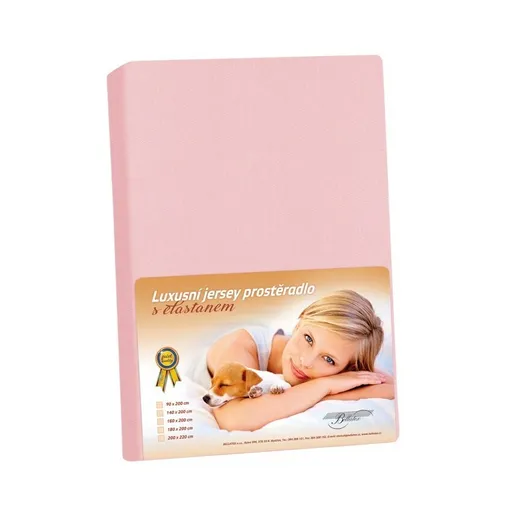 Bellatex Jersey prostěradlo s elastanem růžová, 140 x 200 cm