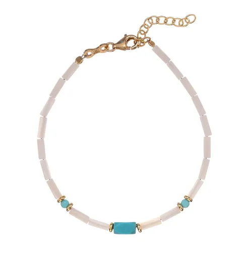 Alisia Půvabný pozlacený náramek s tyrkysem a perletí AL4995.01.000