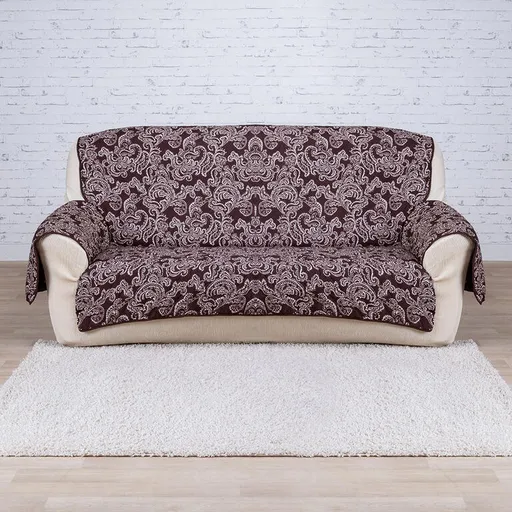 Přehozy s područkami čokoládové trojkřeslo - sedák 170 cm