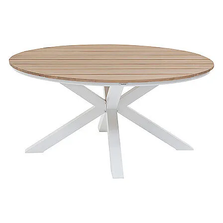 Hliníkový jídelní stůl COLUMBIA ø 112 cm (bílý)