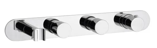 SAPHO Podomítková termostatická sprchová/vanová baterie s držákem ruční sprchy, 2 výstupy,kulatá,chrom MB623