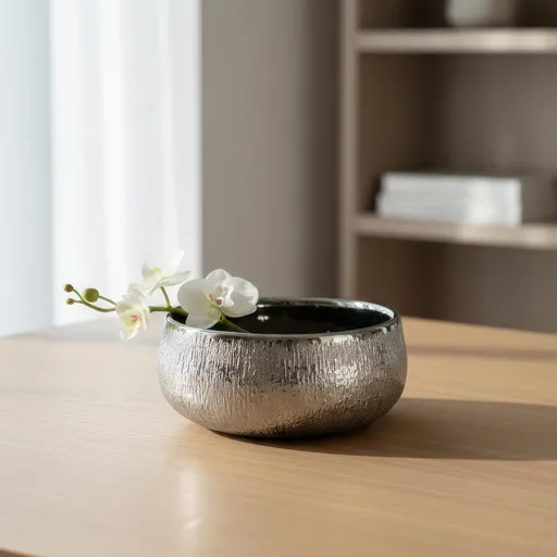 Dekorační miska, stříbrná