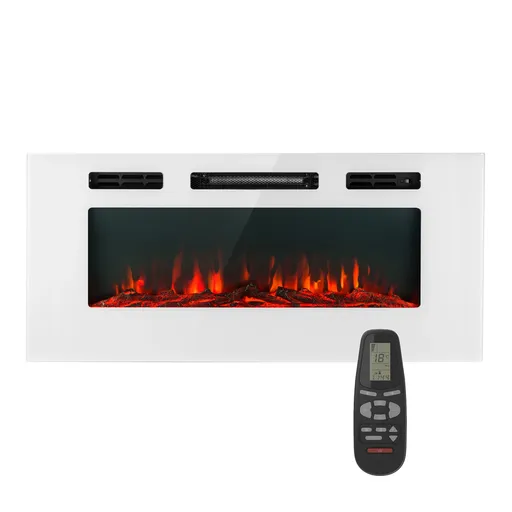 Klarstein Galeras, elektrický krb, nástěnný a vestavný, 1800 W, LED, 3 barvy, časovač