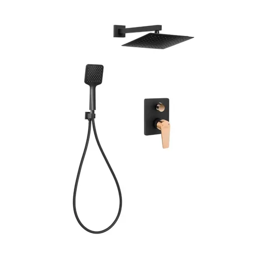 INVENA Podomítkový set MIDNIGHT, černá / růžové zlato TREND BS-35-014-V