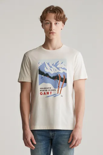 TRIČKO GANT SEASONAL GRAPHIC T-SHIRT CREAM