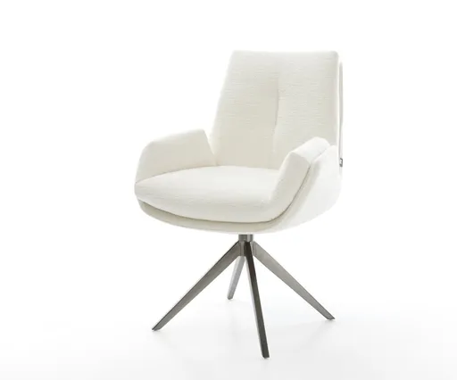 Jídelní židle Clea-Flex bouclé měkký béžová křížová podnož