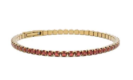 Furiosa Tenisový náramek s červenými krystaly Swarovski SB-CHERRYTENNIS-G 16 cm