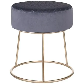 Šedá sametová stolička DELCO 35 x 35 cm, 179726 (beliani_179726)