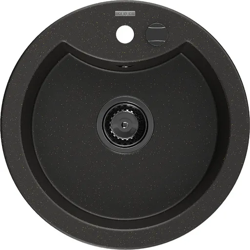 MEXEN/S Diego granitový dřez 1 488 x 480 mm, černá/zlatý metalik, + černý sifon 6512481000-75-B