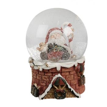 Vánoční sněžítko Santa Claus s ptáčkem - Ø 10 * 15 cm 65769