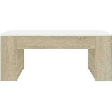 Konferenční stolek bílý a dub sonoma 100x60x42 cm dřevotříska (802116)