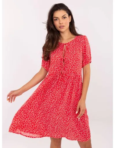 Červené letní šaty s vázáním SUBLEVEL