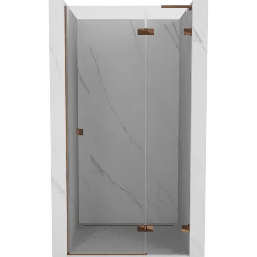 MEXEN/S Lunar L sprchové dveře křídlové pravé 80, transparent, růžové zlato 834L-080-000-60-00-P