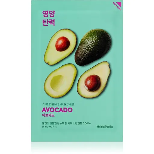 Holika Holika Pure Essence Avocado zklidňující plátýnková maska 20 ml