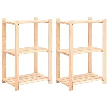 Regály 3 police 2 ks 60×38×90 cm masivní borovice 150 kg 3051121