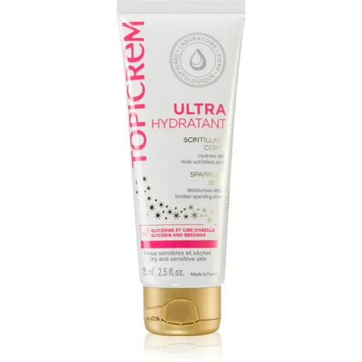 Topicrem UH BODY Ultra-Moisturizing Sparkling Body intenzivně hydratační tělové mléko se třpytkami 75 ml
