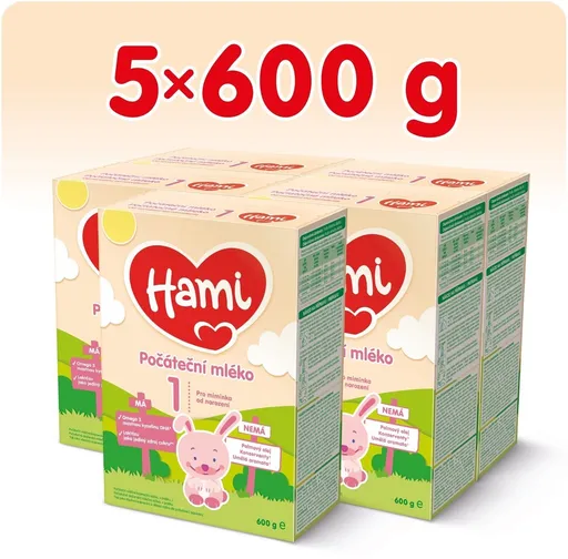 Hami Počáteční kojenecké mléko 0m+ (5× 600 g)  (5900852050602)